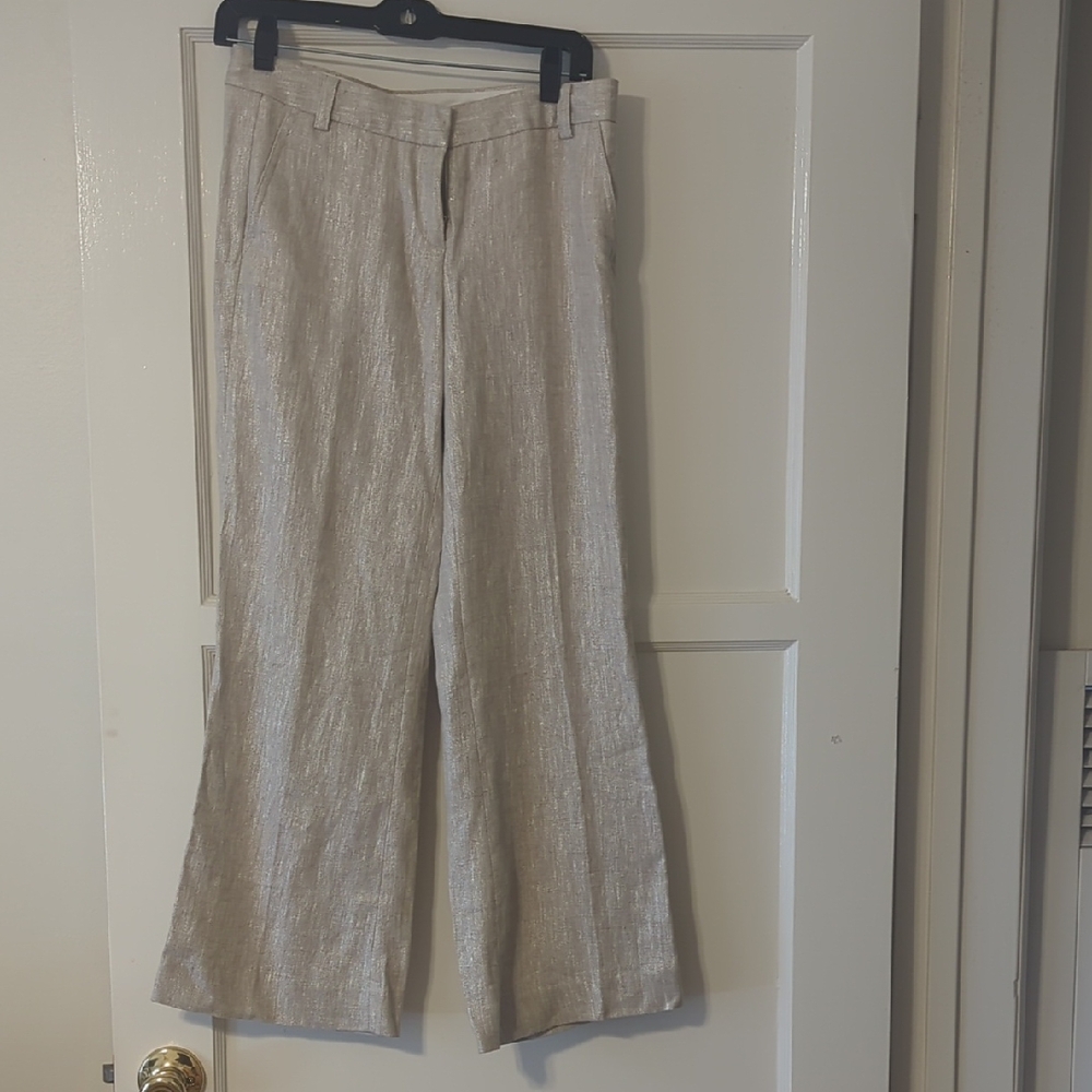 J. Crew 100% Linen Trousers in Light Beige Size 0